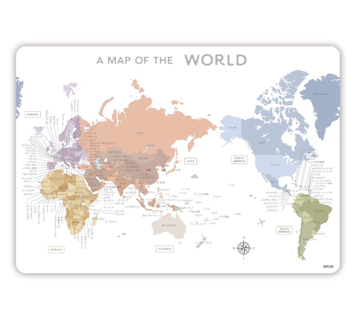 Amazon.co.jp: ノートライフ 世界地図 国名 国旗 下敷き 小学生 a4 (30